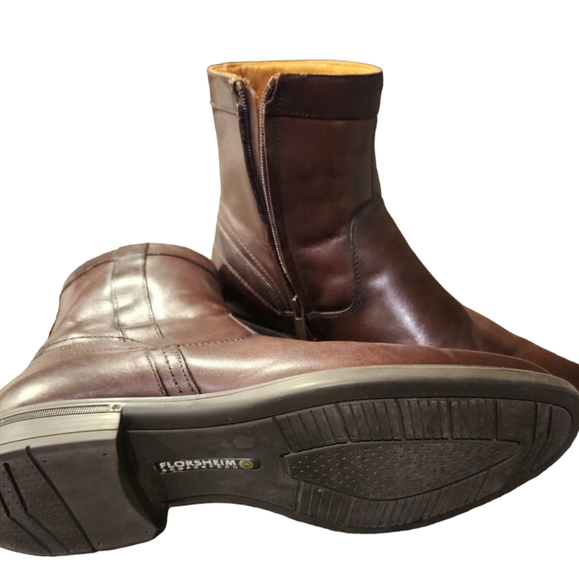 Florsheim comfortech Brown leather zipper boots - Picture 2 of 5